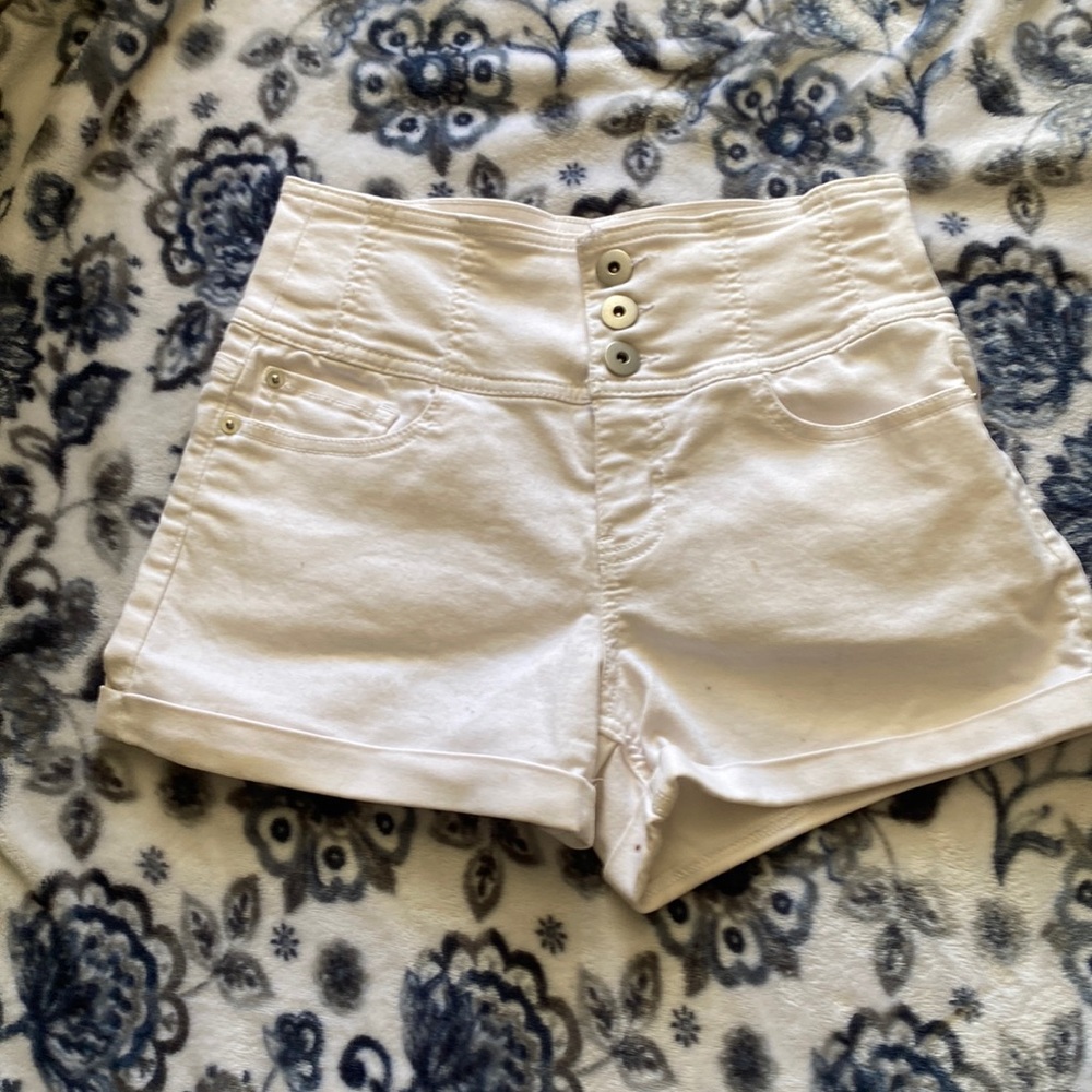 White Jean shorts